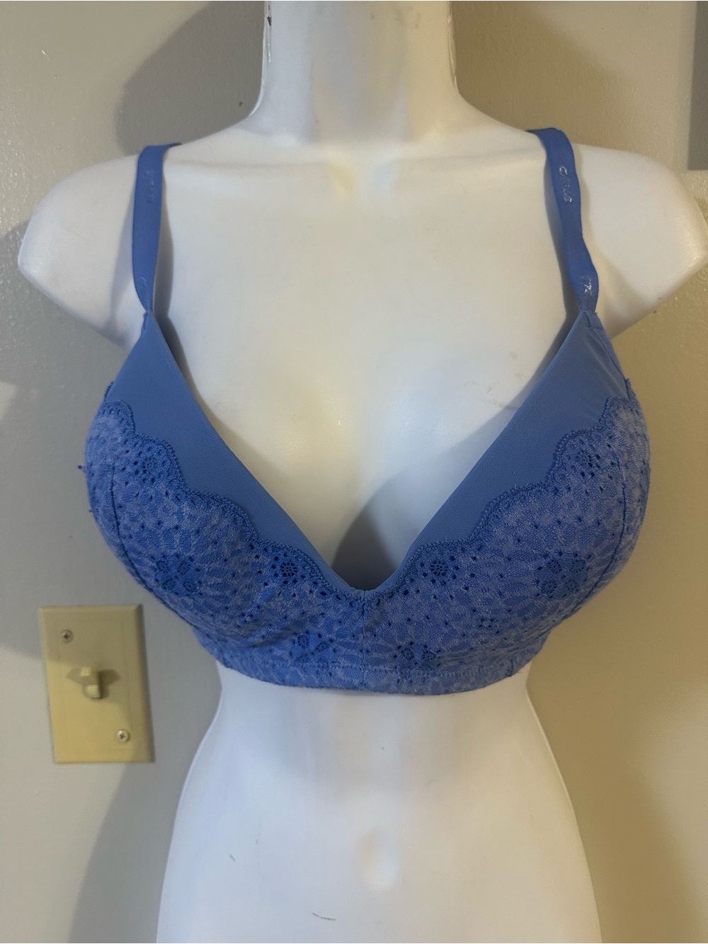 aerie Lace-Trim Wireless Bra in Periwinkle